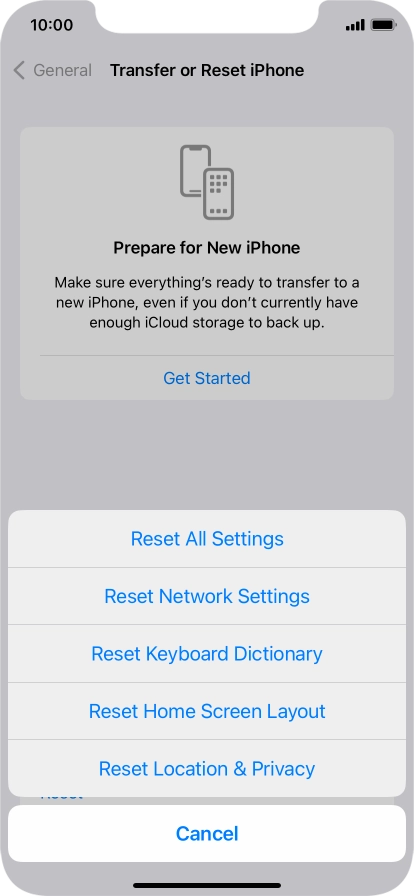 Press Reset All Settings.