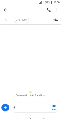 Press the send icon when you've finished your text message.