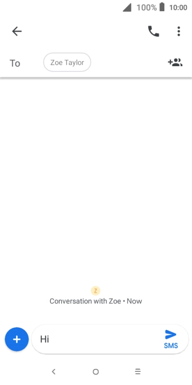 Press the send icon when you've finished your text message.