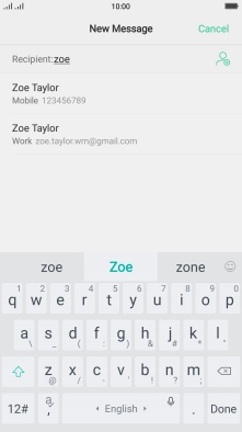 Press the required contact.