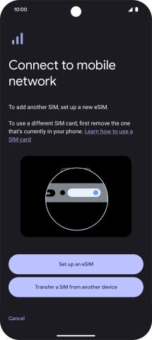 Press Set up an eSIM.