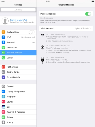 Press Wi-Fi Password and key in the required password.