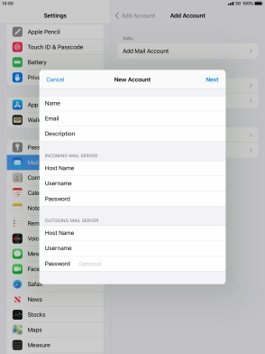 Press Password and key in the password for your email account. Press Password and key in the password for your email account.