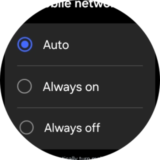 Press the required setting for mobile data usage.