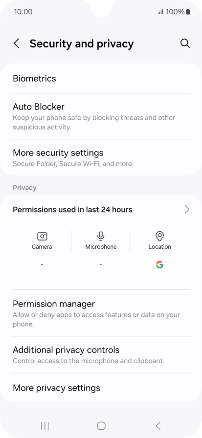 Press More security settings.
