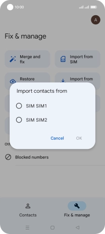 Press the name of the SIM.