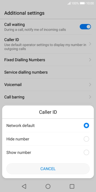 Press Show number to turn on caller identification.