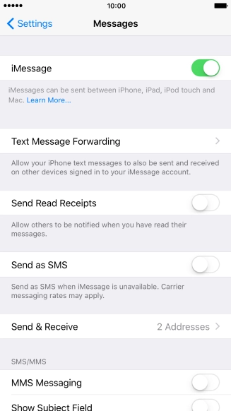 Press the indicator next to 