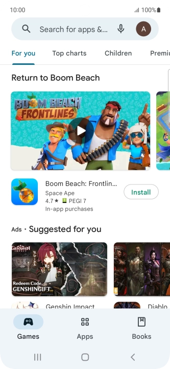 Press the profile icon.