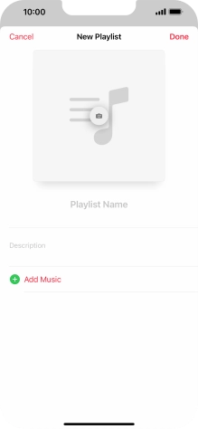 Press the text input field and key in a name for the playlist.