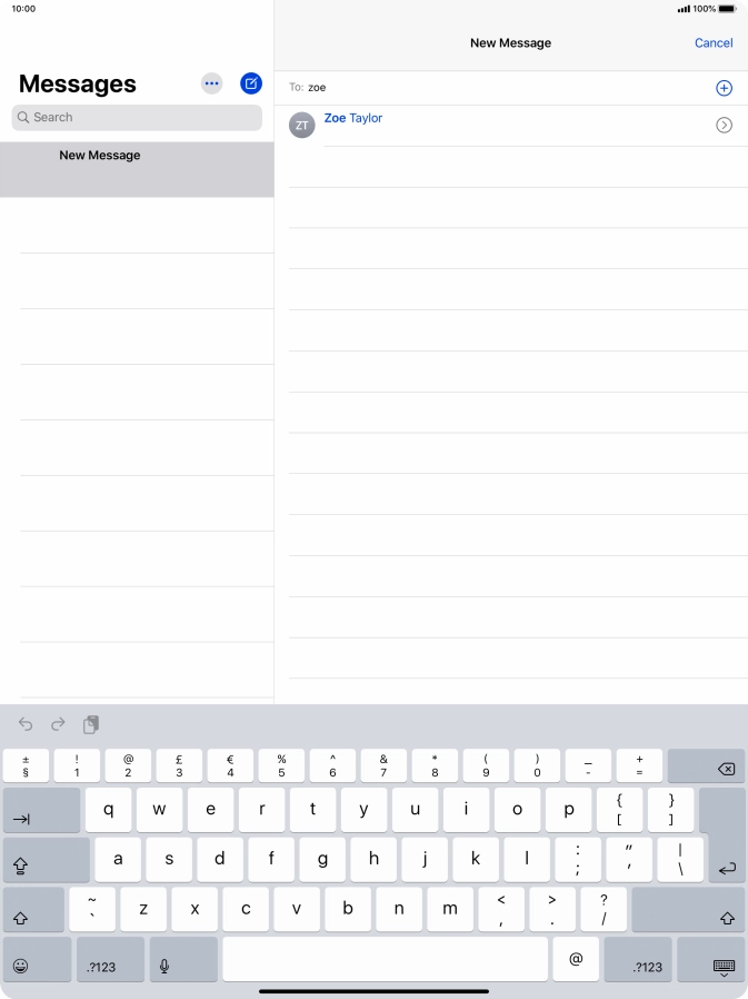 Press the required contact.