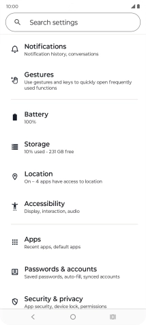 Press Security & privacy.