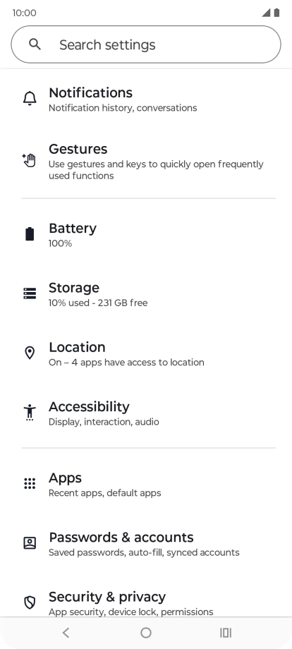 Press Security & privacy.