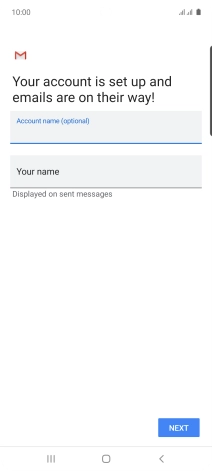 Press Your name and key in the required sender name.