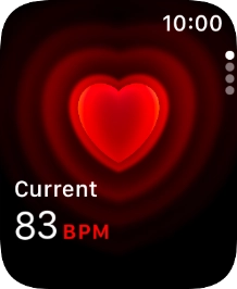 Your current heart rate is displayed below Current.