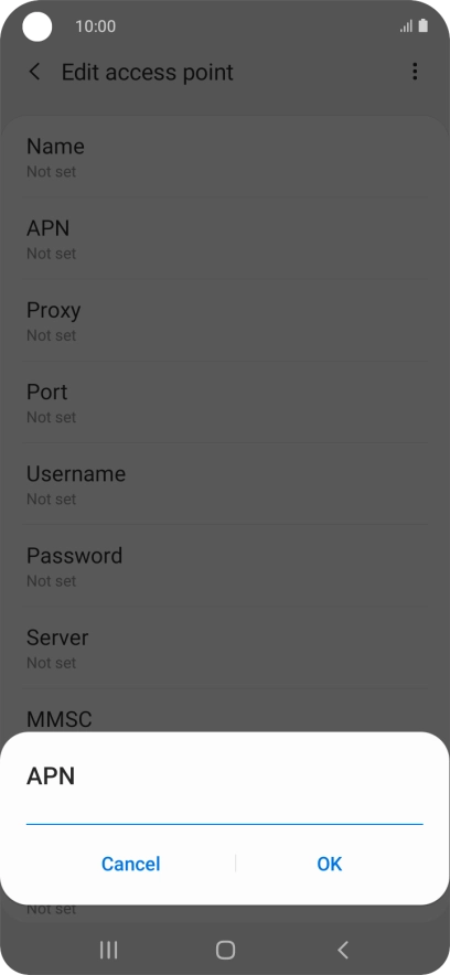 Key in live.vodafone.com and press OK.