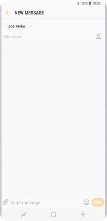 Press the text input field and write the text for your text message.