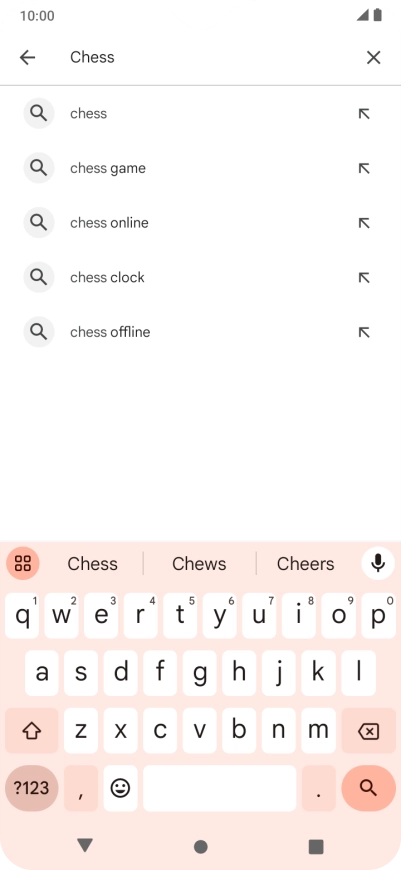 Key in the name or subject of the required app and press the search icon.