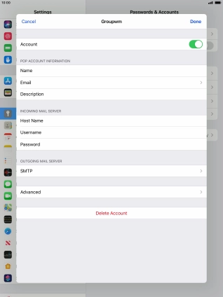 Press SMTP. Press SMTP.
