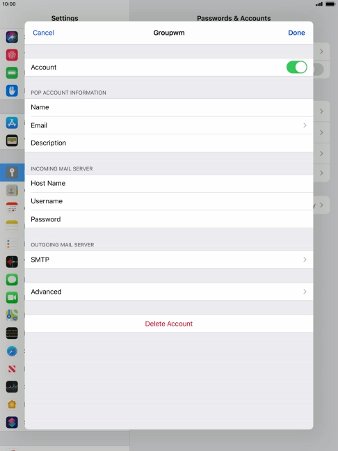 Press SMTP. Press SMTP.