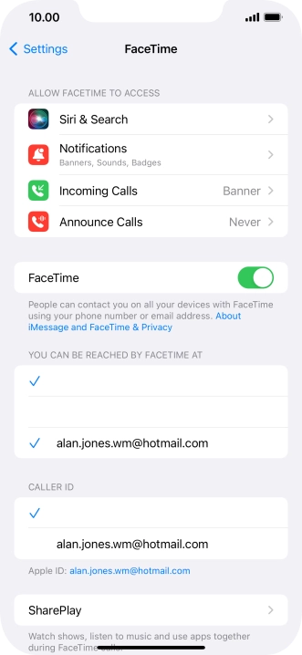 Press the indicator next to 