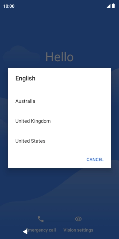 Press the required country or area.