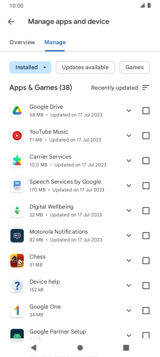 Press the required app.