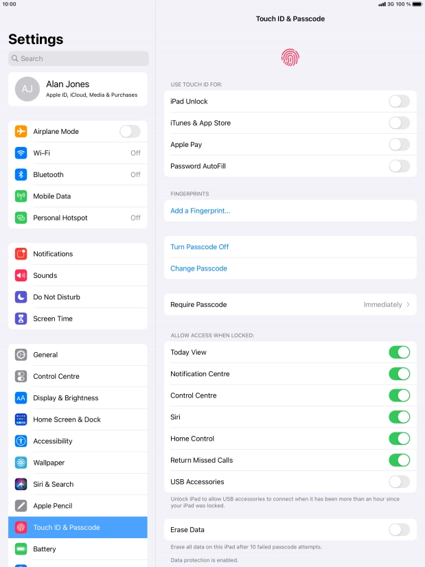 Press the indicator next to 