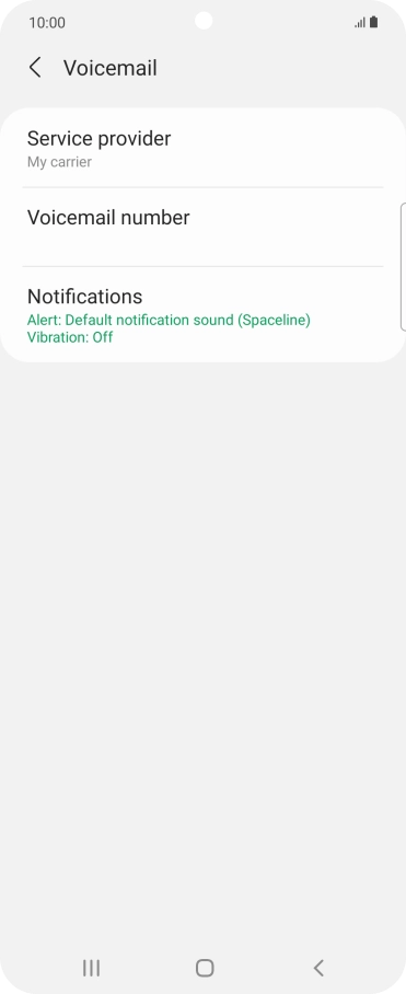 Press Voicemail number.