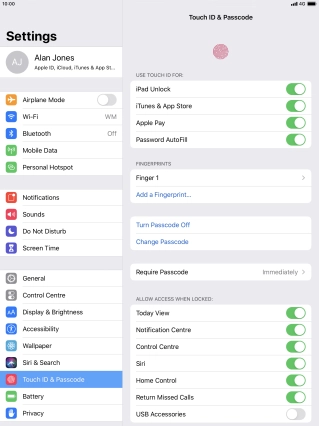 Press the indicator next to 