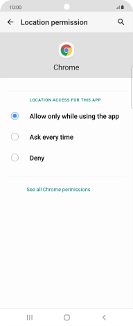 Press the required setting.