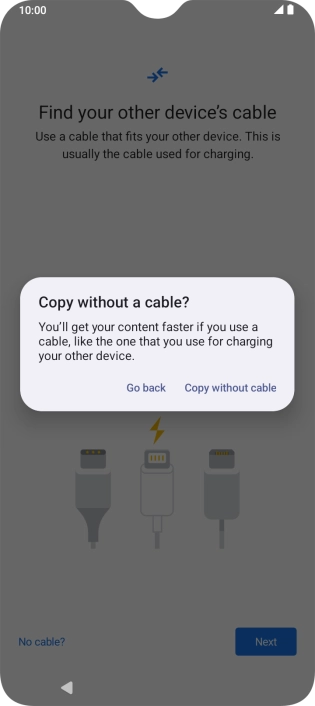 Press Copy without cable.