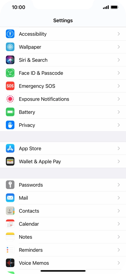 Press Face ID & Passcode.
