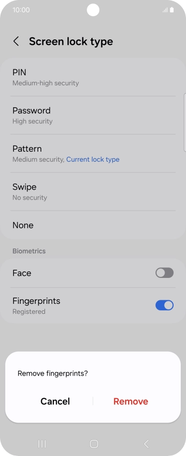 Press Remove. Press Remove.