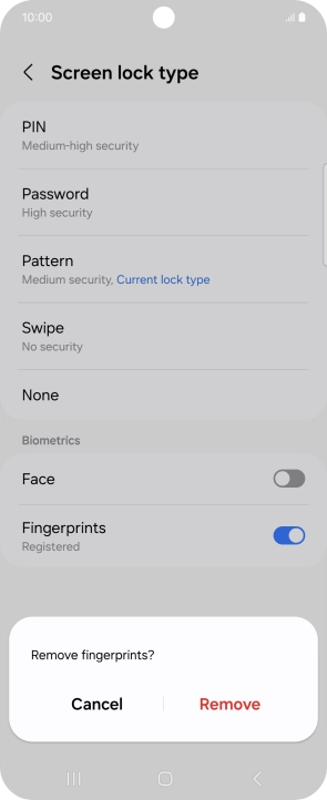Press Remove. Press Remove.