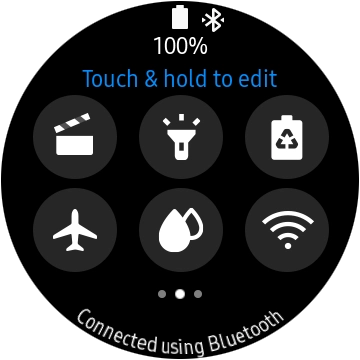 Press the flight mode icon to turn the function on or off. Press the flight mode icon to turn the function on or off.