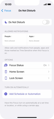 Press People and follow the instructions on the screen to select which contacts you would like to receive calls and notifications from when Do Not Disturb is turned on.