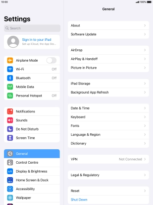 Press Sign in to your iPad.