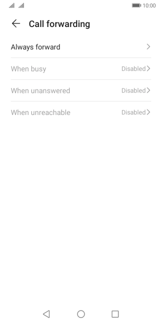 Press the required divert type.