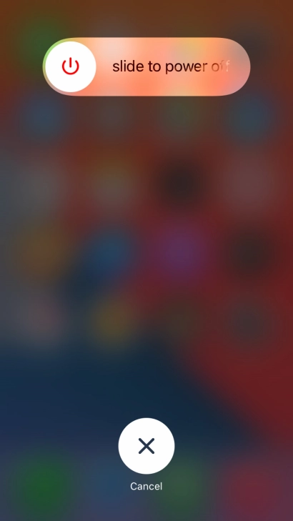 Press and drag the power off icon right.