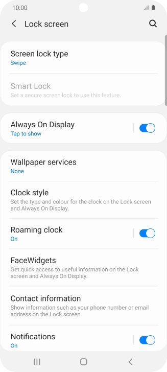 Press Screen lock type.