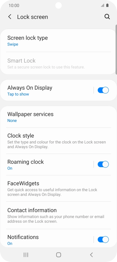 Press Screen lock type.
