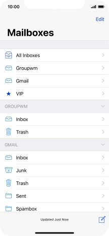 Press the required email account.
