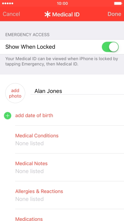 Press add photo and follow the instructions on the screen to add a picture.