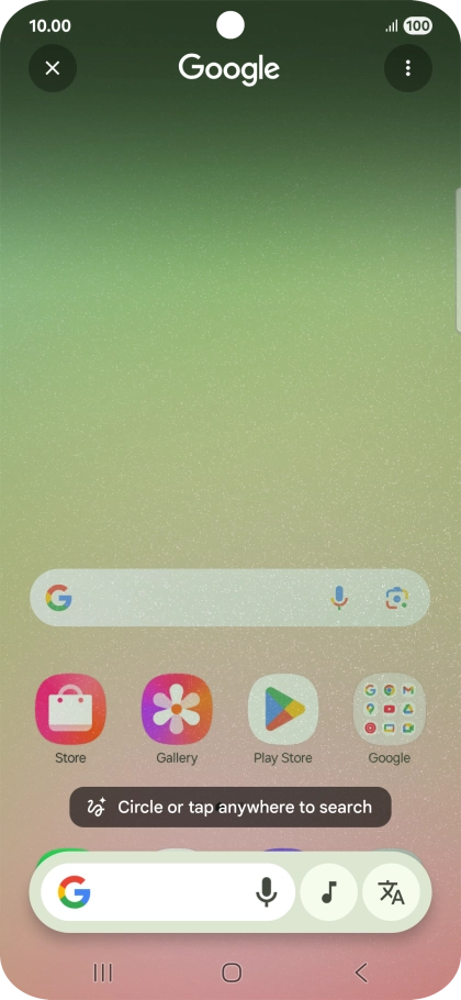 Press the music icon and wait for the search results.