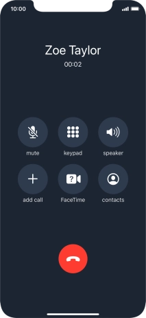 Press the end call icon to end the call.