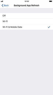 To turn off background refresh of apps, press Off.