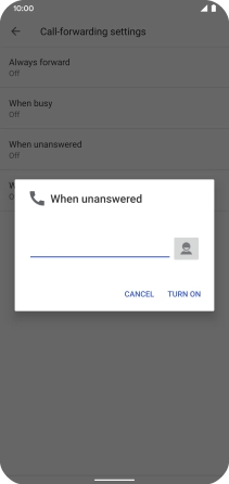 Key in +61414121121 and press TURN ON.
