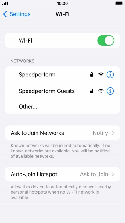 Press the required Wi-Fi network and key in the password for the Wi-Fi network.