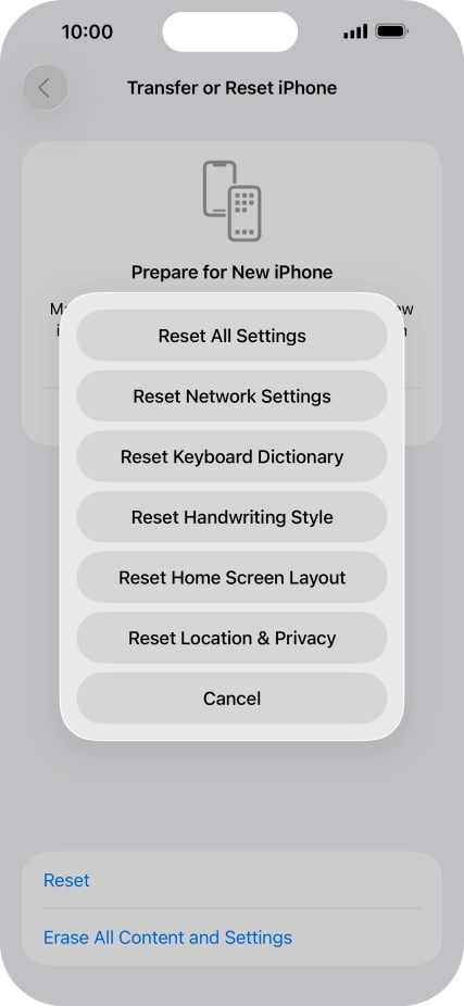 Press Reset Network Settings.